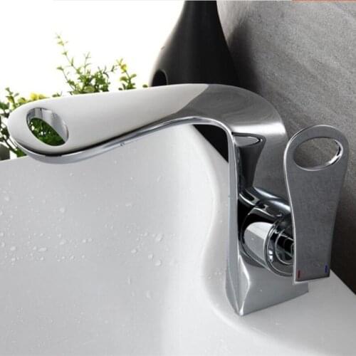 Vidric New Arrivals white and gold Bathroom Faucet hot and cold Crane Brass Basin Faucet Waterfall Sink Faucet Single Handle wat