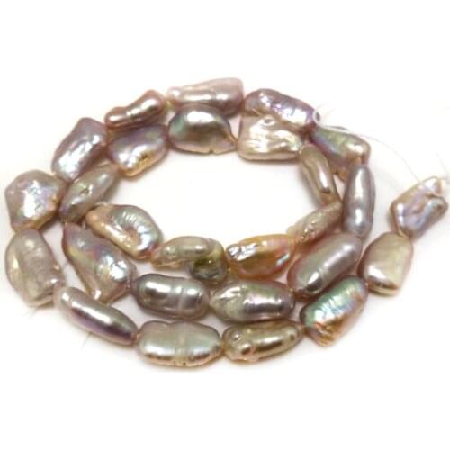 16 inches 10-20mm Natural Lavender Flat Baroque Keshi Pearl Loose Srtrand