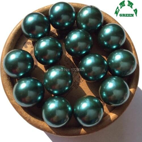 Pearls Pearl Bead Imitation ABS for Jewelry A16 Dark Green 6 mm to 30 mm Acrylic Pearls chunky Bubblegum Bead Loose for women