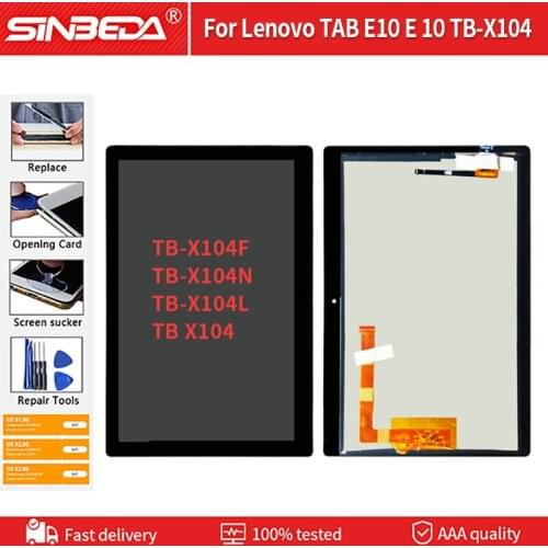 For Lenovo TAB E10 E 10 TB-X104F TB-X104N TB-X104L TB X104 Lcd Display Touch Screen Digitizer Assembly TB-X104 LCD Replacemen