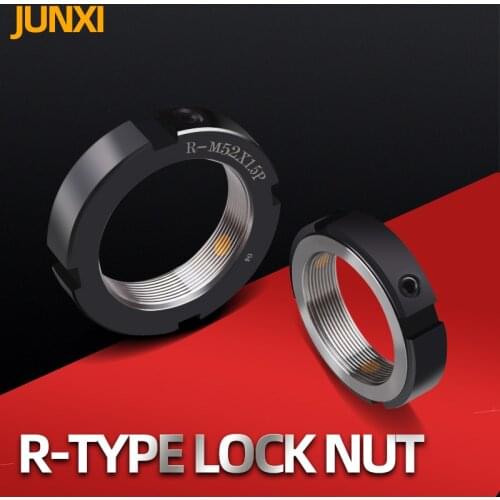 1Pcs R type radial precision lock nut screw rod round nut anti-return anti-loosening lock bearing bar fast bearing anti-skid