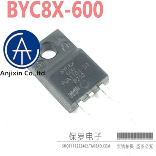 10pcs 100% orginal and new Schottky rectifier diode BYC8X-600 BYC8X600 TO-220F in stock