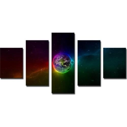 5 Panels Huge HD Beautiful Colorful Planet Top-rated Canvas Print For Living Room Wall Art Picture Painting Artwork Unframed