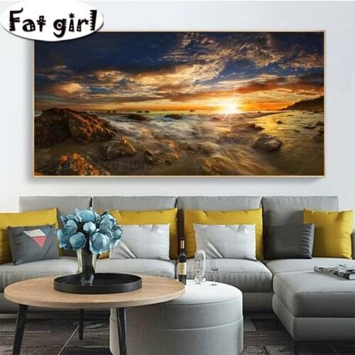 Diamond Painting Diy 5D Mosaic Nature Landscape Mountains Clouds sunset Cross Stitch Square Round Drill Embroidery Wall Decor