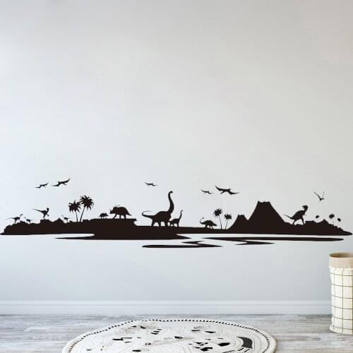 Large Jurassic Park Dinosaur Wall Sticker Bedroom Playroom Forest Tree Dinosaur Animal Wall Decal Nursery Vinyl Mural B517