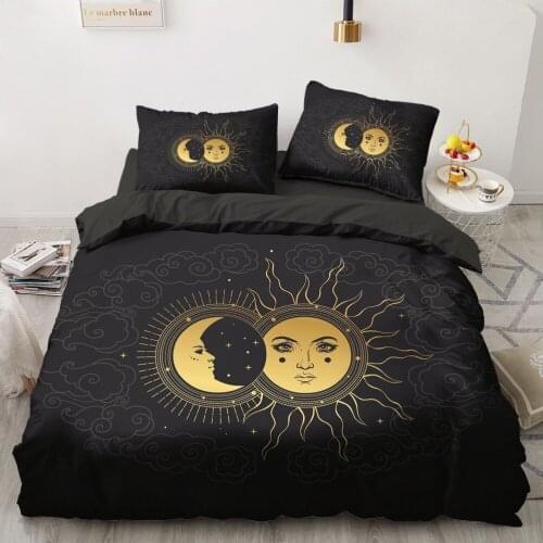 3D Design Printed Black Bedding Sets Duvet /Quilt/Comforter Cover Set Bed Linen With Pillowcase Queen Bedding Sets Queen