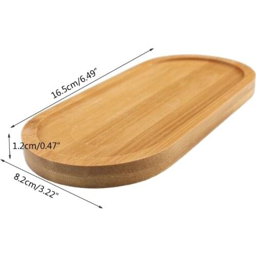 H55A Storage Plant Wooden Oval Flower Pot Tray Multi-function Flower Cushion Sturdy Succulents Bowl Mat Collection Display
