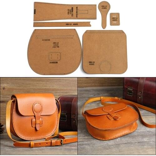 DIY Handmade Leather Craft Ladies Shoulder Bag Messenger Bag Wallet Sewing Pattern Hard Kraft Paper Stencil Template 21*19*6.5cm