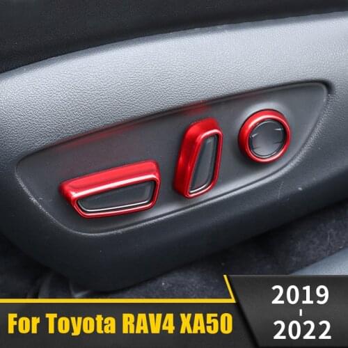 For Toyota RAV4 2019 2020 2021 RAV 4 XA50 ABS Car Seat Adjustment Switch Knob Panel Trim Cover Trim Sticker Interior Accessories