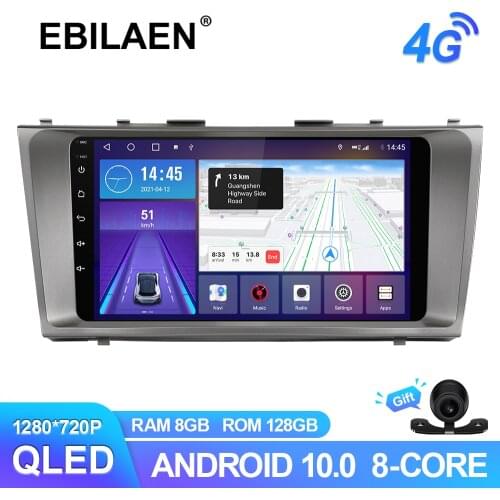 EBILAEN Android 10.0 Car Radio Player For Toyota Camry 40 2006-2011 Multimedia GPS Navigation QLED Wireless Carplay 6G 128G DSP