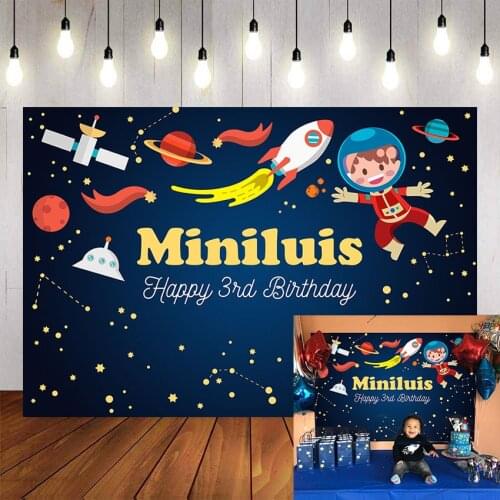 Mehofond Space Photography Background Rocket Starry Planet Birthday Party Child Custom Backdrop Photophone Photo Studio Props