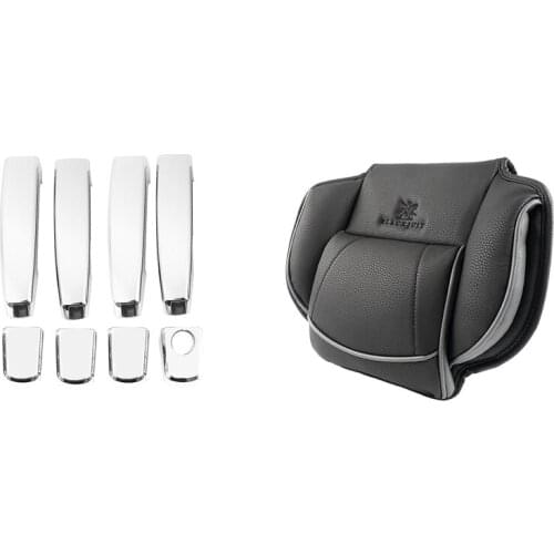 Car Chrome Door Handle Cover Trim With Universal Car Seat Headrest Pillow