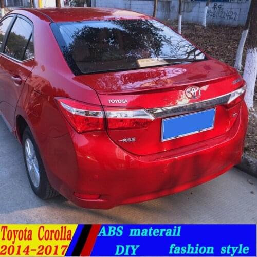 Use for toyota corolla spoiler 2014-2017 corolla lip spoiler High Quality ABS Material Car Rear Wing Primer Color spoiler