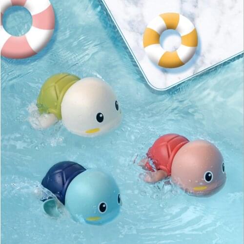 1PC Cute Tortoise Baby Bath Funny Toy Cartoon Wind-up Turtle Can Swim Automatically Classic Childrens Game