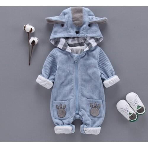 Newbrown Autumn & Winter Newborn Infant Baby Clothes Jumper Boys Romper Hooded Jumpsuit Outfits Baby Bebe Menino Macacao