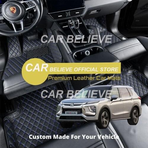 High quality Leather Car Floor mats for Mitsubishi Outlander 5 Seats 2018 2017 2016 2015 2014 2013 Carpets Rugs Pads Accessories