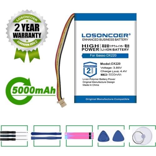 LOSONCOER Battery 5000mAh Battery For Ibasso dx220 Player Replacement Accumulator