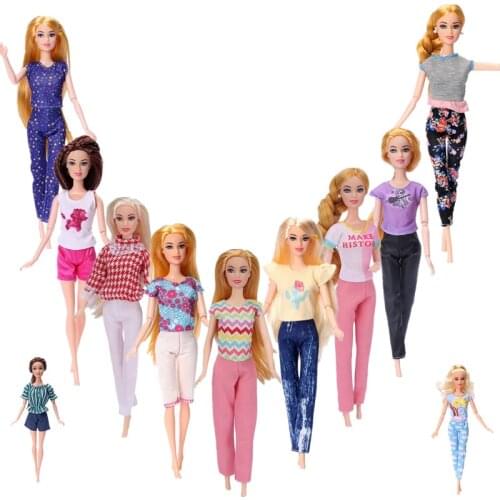 Fashion Shirt Pants Street Style Clothes Set for Barbie Doll Outfits Tops Trousers 1/6 BJD Playhouse Accessories Kids Toy Gifts