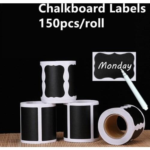 150Pcs/Roll Chalkboard Labels sticker for kitchen Jars Stickers Removable Waterproof Blackboard Sticker Label
