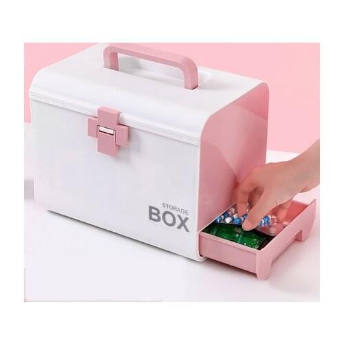 Small Medicine Box Case Large Child First Aid Kit Emergency Storage Cntainer Medical In Home For Family
