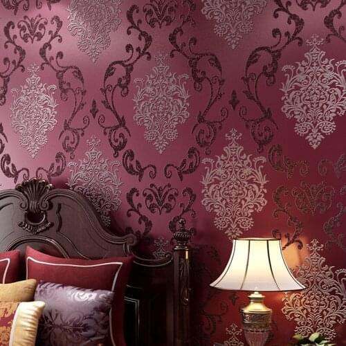 Beibehang European - style Damascus non - woven wallpaper special green 3D stereo bedroom living room background 3d wallpaper