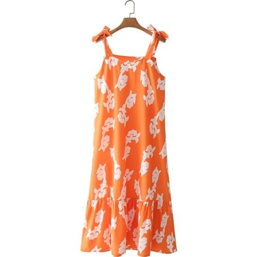 Sexy Strap Sleeveless Midi Cami Dress DLQZ735