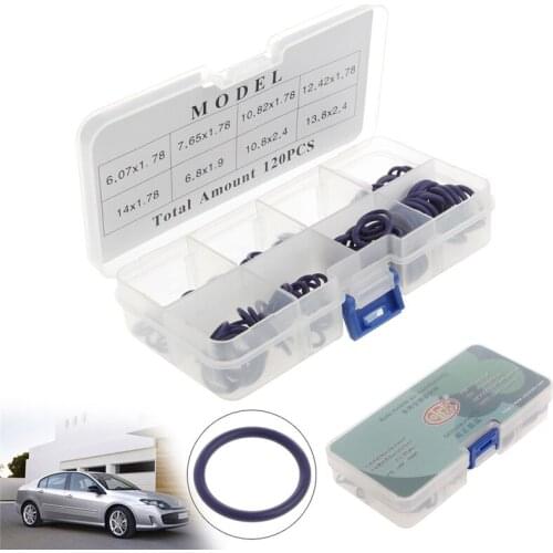 120Pcs HNBR Car Air Conditioning Rubber Washer O Ring Seal Assortment Set M2ED