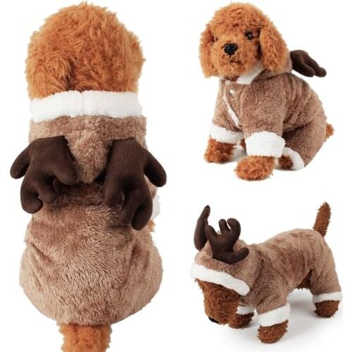 Christmas Dog Costumes Winter Warm Fleece Clothes For Small Dogs Cats New Year Puppy Pet Coat Jacket Chihuahua Clothing Overalls