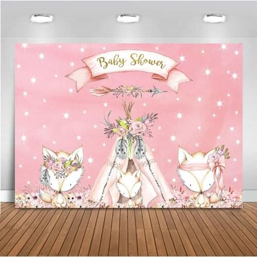 Pink Backdrop for Photography Newborn Baby Shower Photo Background Fox Tent Photography Backdrops for Photo Studio Props 575