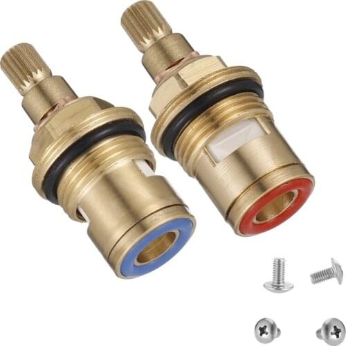 2PCS Replacement Brass Ceramic Disc Tap Valve Quarter Turn Cartridges Gland Insert Bathroom Faucet Accessory
