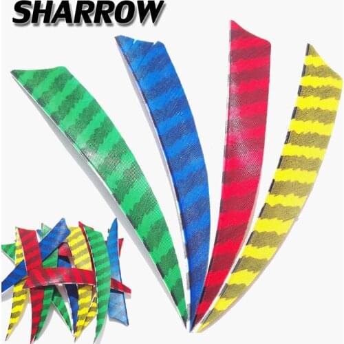 30/50pcs Archery 5inch Arrow Feather Colorful Shield Arrow Feather Stripe Colorful Turkey Feather Hunting Shooting Accessories