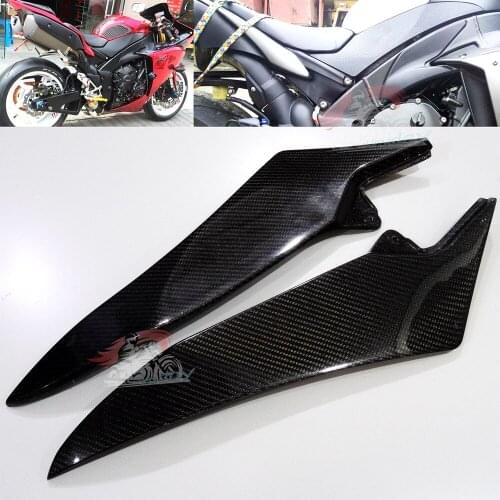 Carbon Fiber Gas Tank Side Trim Cover Panel Fairing Carbon Fiber For Yamaha R1 YZF 2009-2014 10 11 12 13