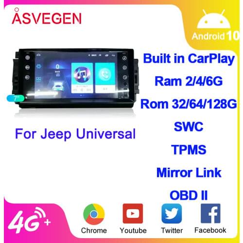 7" Android 9.10 For Jeep Universal Car Video Player With GPS Navigation Bluetooth WiFi Autoradio Stereo Multimedia Player