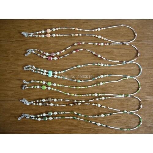 Handmade eyeglass vibrant colored bead chain retainer sunglass holder lanyard chain