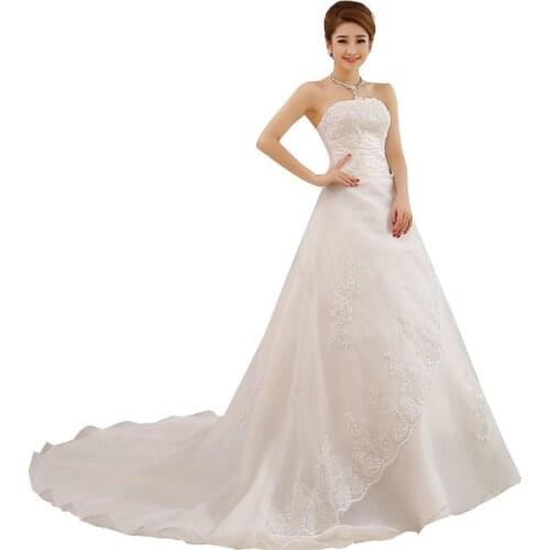 Wedding Dress 2021 Bride High-end Fashion New Long Tail Slim Tube Top