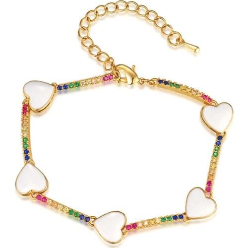 ZSLBS New Fashion Adjustable Charm Crystal Bracelets For Women Heart Bracelet Colorful Simple Bangle Jewelry Gift Pulseras Mujer