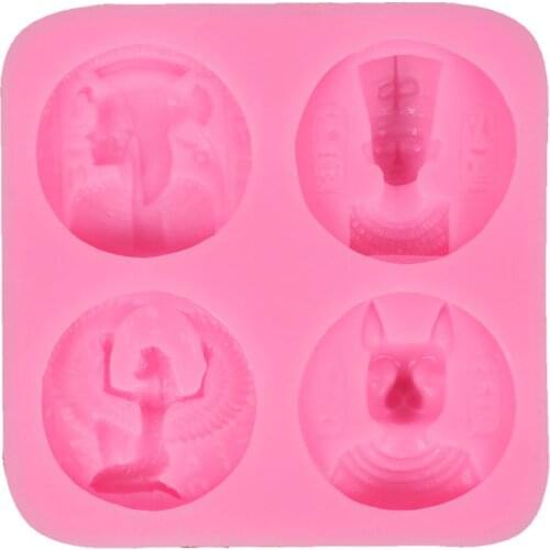 13MC Egyptian Pharaoh Resin Mold Silicone Fondant Cake Polymer Clay Resin Mold Tools