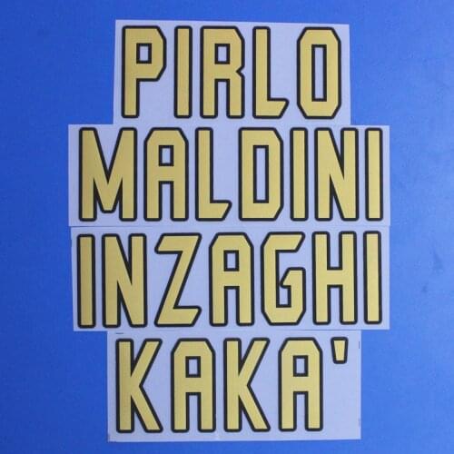 2005 2006 2007 Retro HOME AWAY 3 MALDINI 9 INZAGHI 21 PIRLO 22 KAKA number for AC Hot stamping patches badges