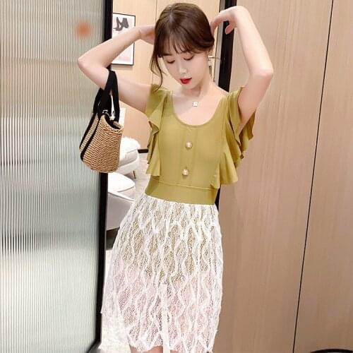 2020 Bikini Girl Womens Bathing Suits Plus Size Onepiece Swimwear For Female High Waist With Swimsuit Skirt Sexy Lycra Polyester