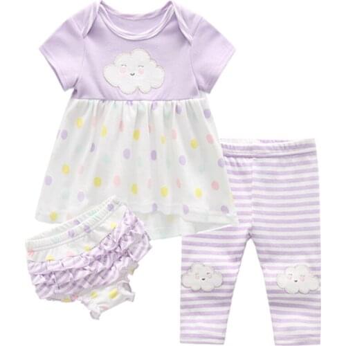 Kids dresses baby girls clothing sets baby girls pants cotton clothes suit childern cartoon 3pcs body