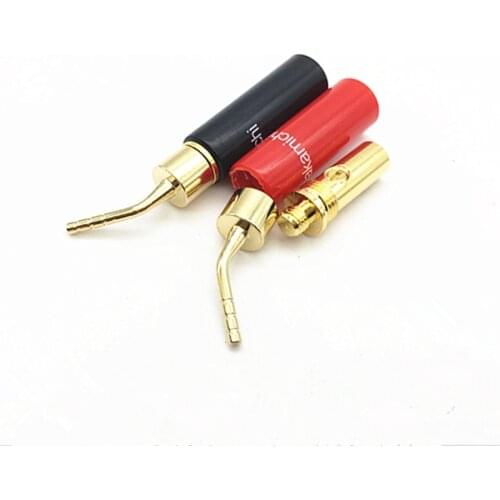 4Pcs/lot 2mm Nakamichi Banana Plug Gold Plated copper Speaker Screws Lock connector Angel wire pin type audio amplifier plug