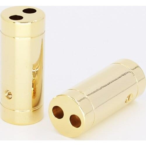 4 pcs Gold Plated Speaker Cable Audio Cable Wire Pants Boots Y splitter 1 to 2 10MM Cable Pants