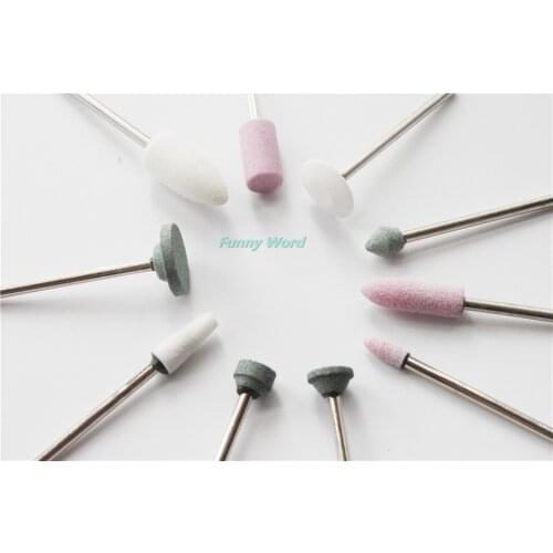 50Pcs Mixed Dental Gravel Ceramic thick Mounted Point Burs Polisher 2.35mm