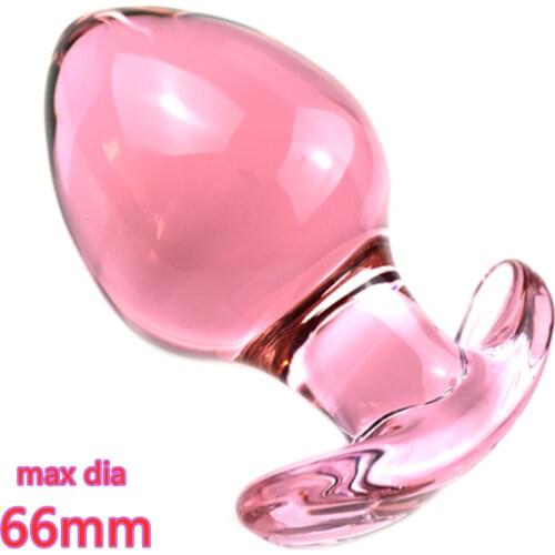 66 mm Huge Anal Butt Plug Glass Anus Bead Massage Sex Toys For Women Men Gay Masturbation Couples Flirting Adult Games Products