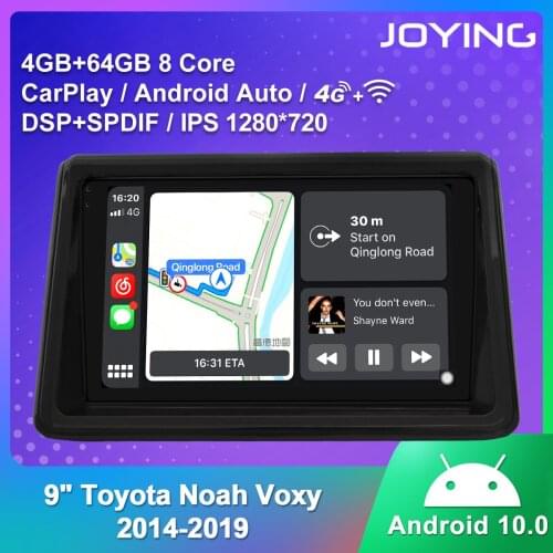 JOYING Android 10.0 Car Multimedia Player 9 Inch Octa Core 4GB RAM 64GB ROM 4G HD GPS Naviagtion For Toyota Noah Voxy 2014-2019