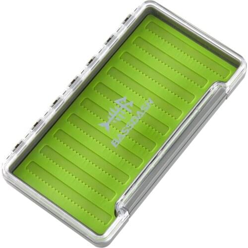 Bassdash Waterproof Fly Box Single Sided Fishing Flies Storage With Silicone Slits Insert
