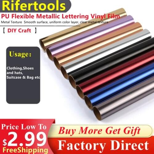 Freeshipping Full Color Multifarious Size High Elasticity Pu Soft Metal Flexible Metallic Heat Transfer Film Vinyl For Textile