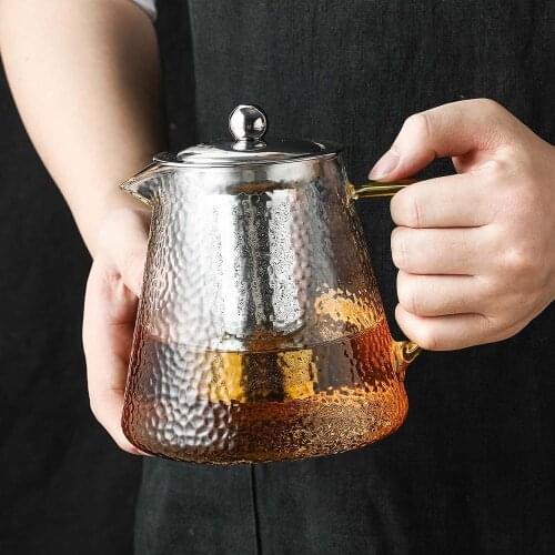 Tea Glass Cup Small Heat Resistant Glass Teapot with Infuser Chinese Puer Kettle Coffee Glass Maker Convenient Office Tea Pot