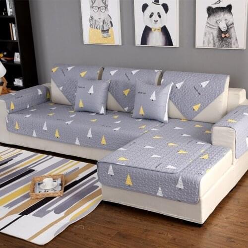 1 Piece Cotton Fabric Sofa Cover L Shape Soft Slip-resistant Slipcover Seat Couch Cover Sofa Towel For Living Room Decor