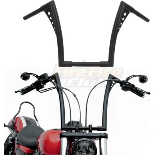 Black Riser Hight Handlebar Retro Drag Handle Z Bar Ape Hanger For Harley Dyna FLHT FXST Softail FLSTF XL Touring Glides Models